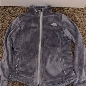 North face zip up fuzzy jacket